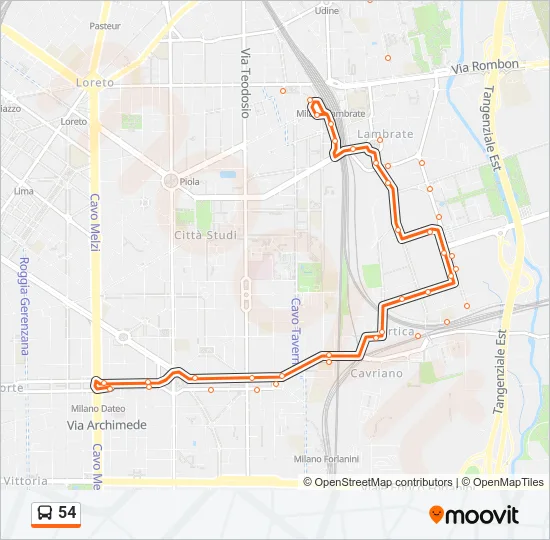 54 Bus Line Map