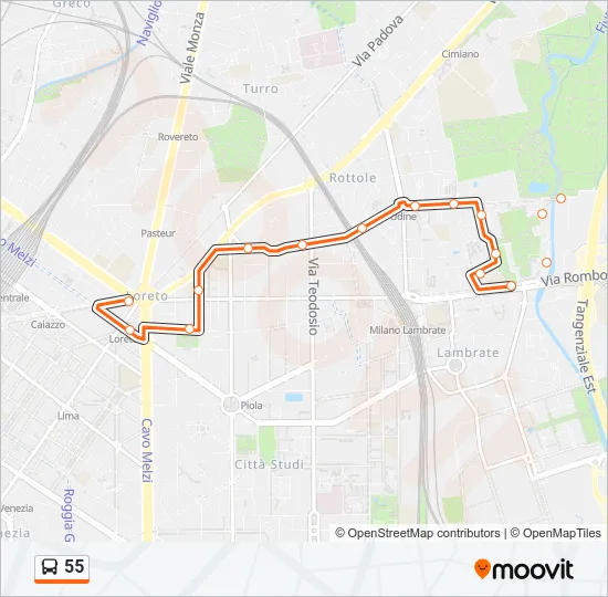 55 Bus Line Map