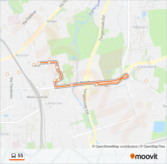 55 Bus Line Map