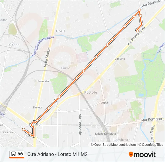 56 Bus Line Map