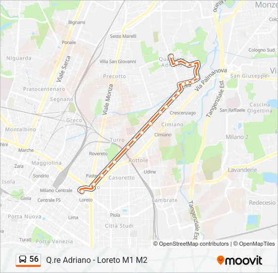 56 Bus Line Map