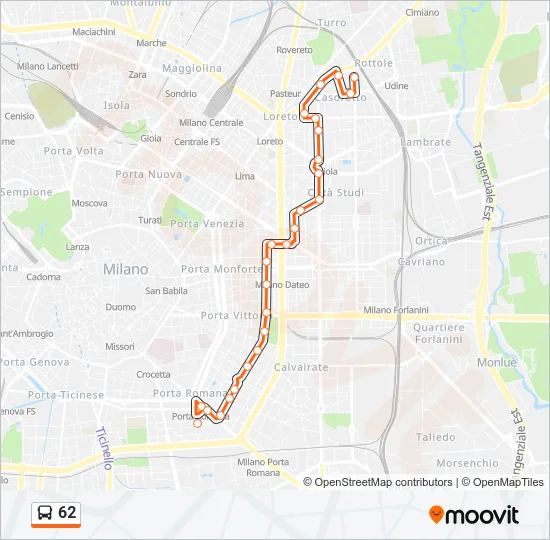 62 Bus Line Map