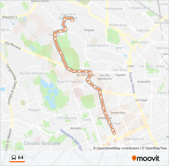 64 Bus Line Map