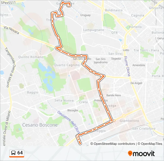 64 Bus Line Map