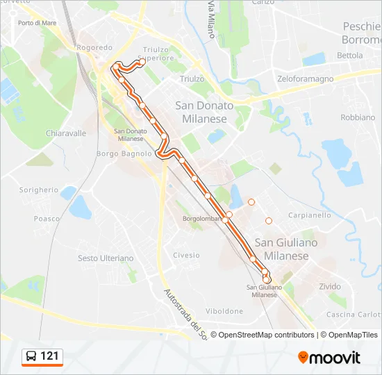 121 Bus Line Map