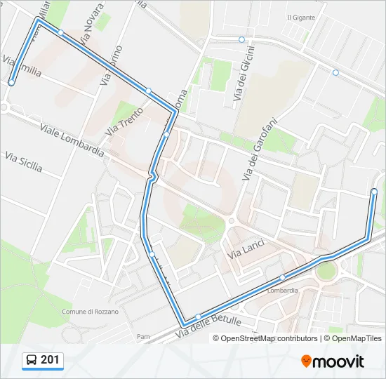 201 Bus Line Map