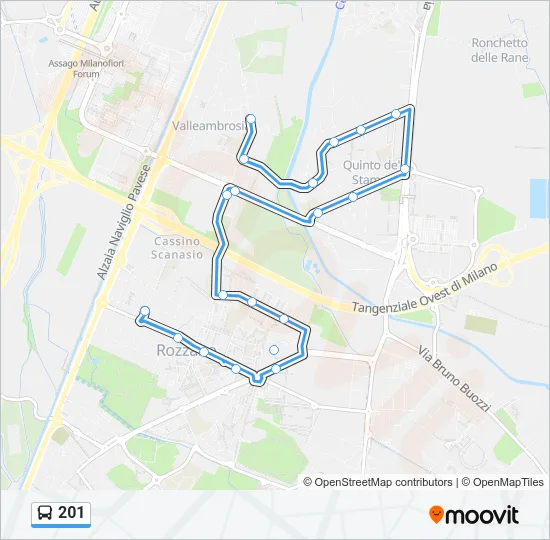 201 Bus Line Map