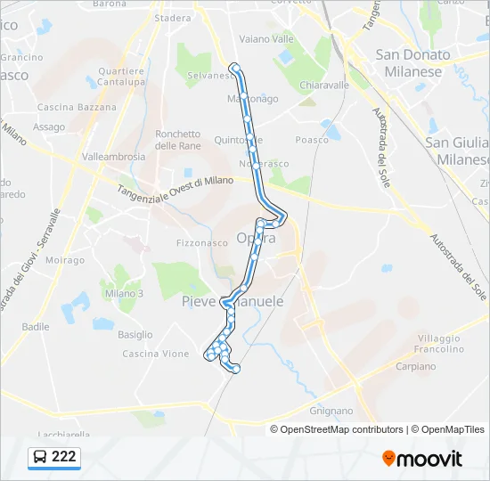 222 Bus Line Map