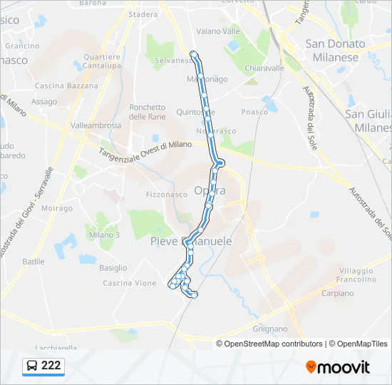 222 Bus Line Map