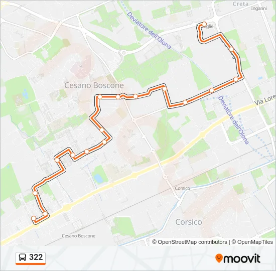 322 Bus Line Map