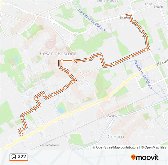 322 Bus Line Map