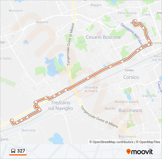 327 bus Line Map