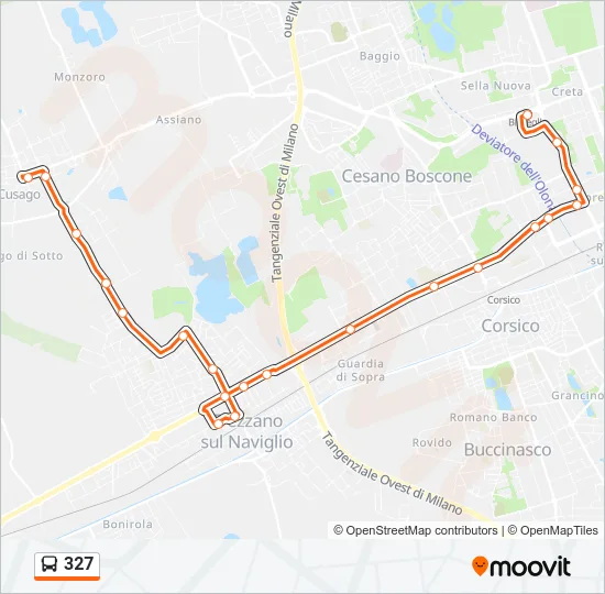 327 Bus Line Map