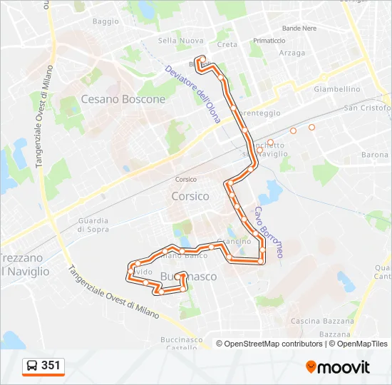 351 Bus Line Map