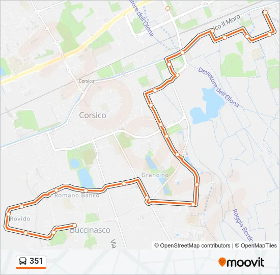 351 Bus Line Map