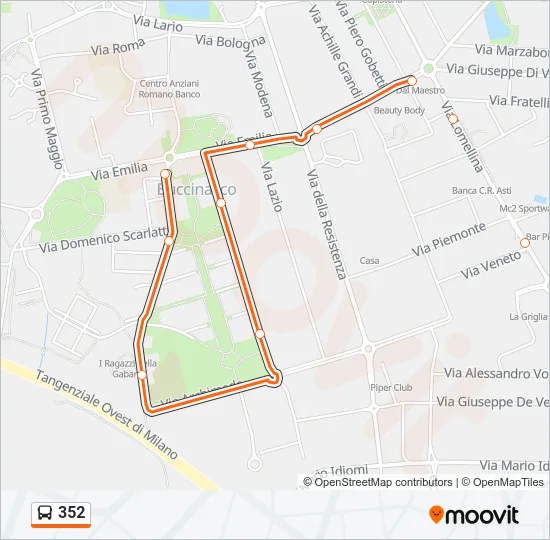 352 Bus Line Map