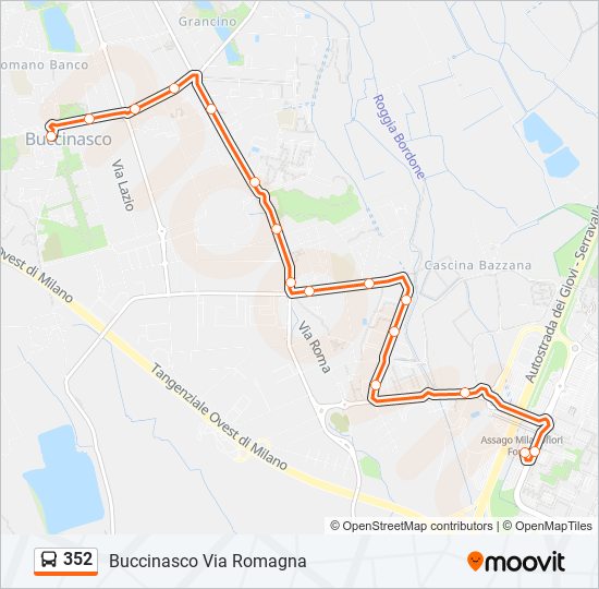 Percorso linea bus 352
