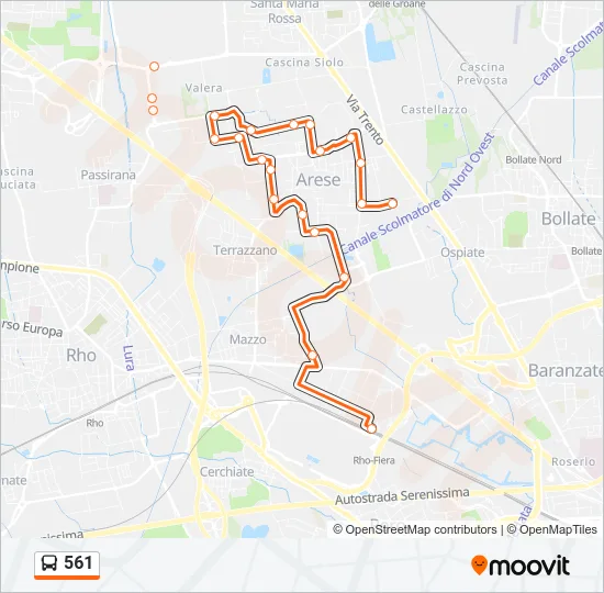 561 Bus Line Map