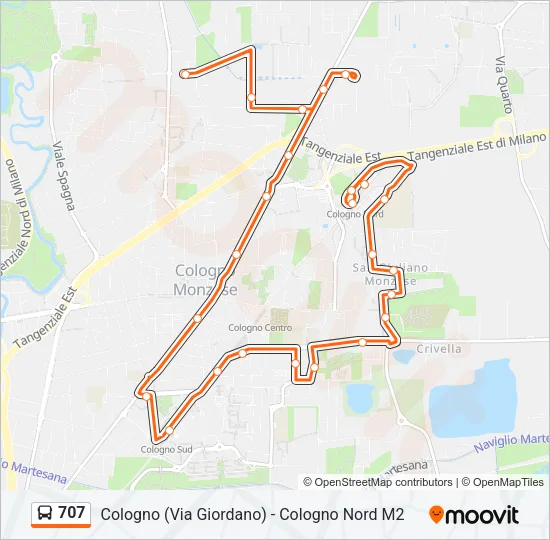 707 Bus Line Map