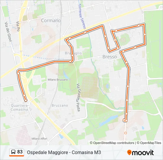 83 Bus Line Map