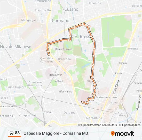 83 Bus Line Map