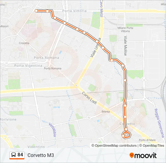 84 Bus Line Map