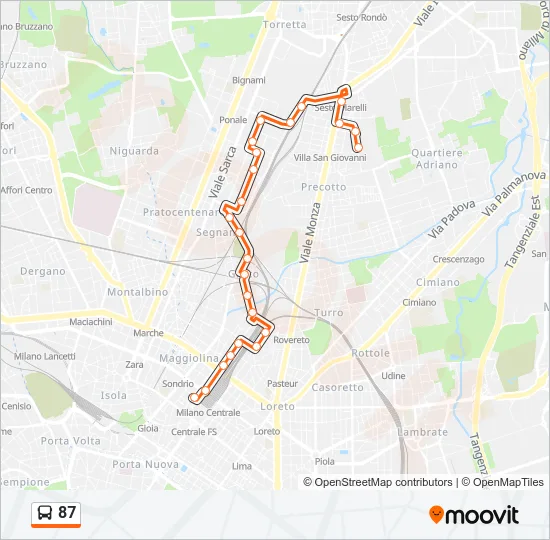 87 Bus Line Map