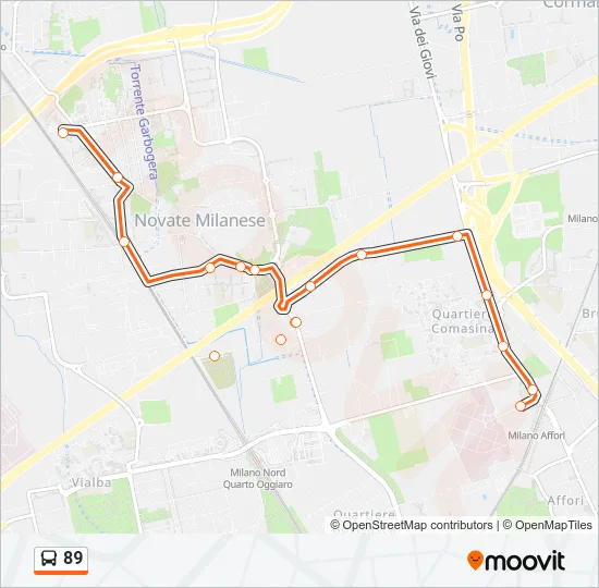 89 Bus Line Map