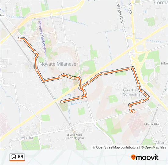 89 Bus Line Map