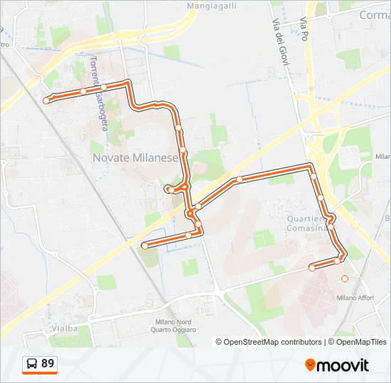 89 Bus Line Map