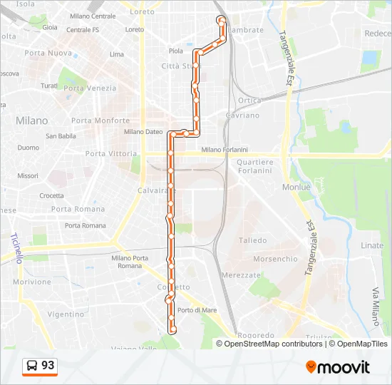 93 Bus Line Map