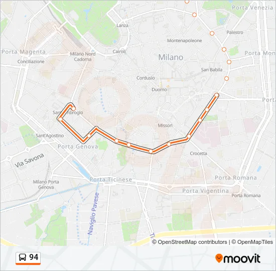 94 Bus Line Map