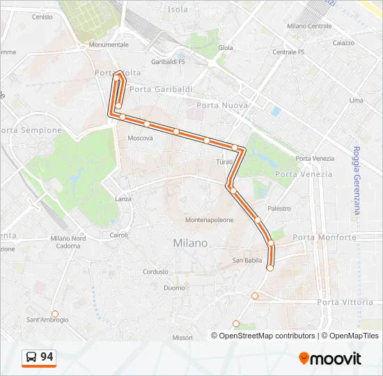 94 Bus Line Map