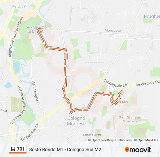 701 Bus Line Map