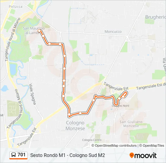 701 Bus Line Map