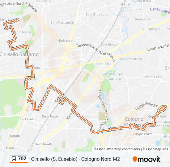 702 Bus Line Map