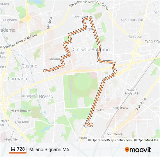 728 Bus Line Map