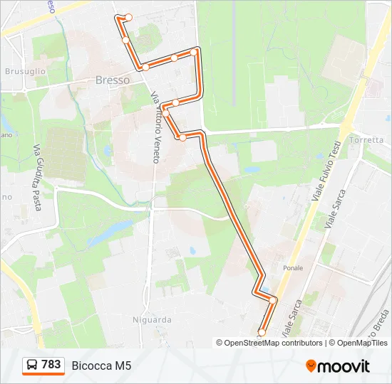 783 Bus Line Map
