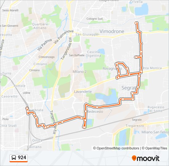 924 bus Line Map