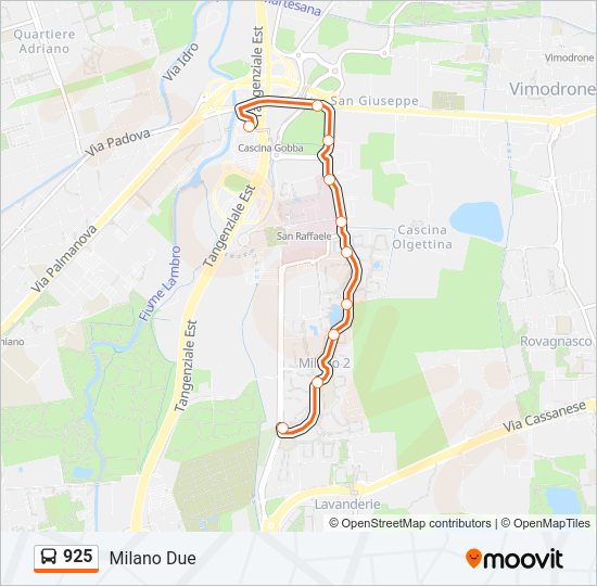 Bus 925 Route Map 925 Route: Schedules, Stops & Maps - Milano Due (Updated)