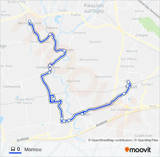 Q Bus Line Map