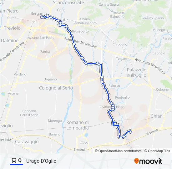 Q Bus Line Map