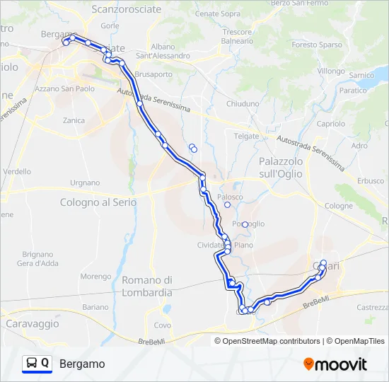 Q Bus Line Map