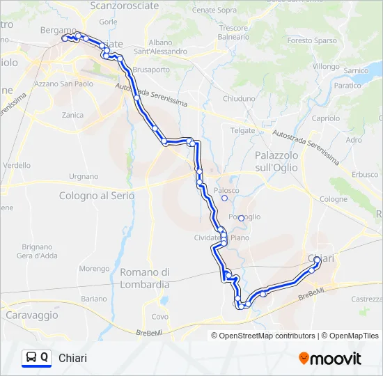Q Bus Line Map