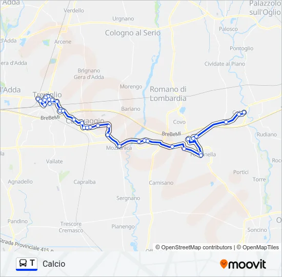 T Bus Line Map