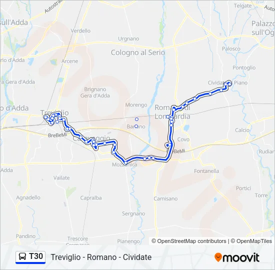 T30 Bus Line Map