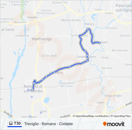 T30 Bus Line Map