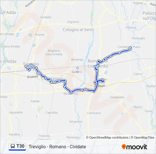 T30 Bus Line Map
