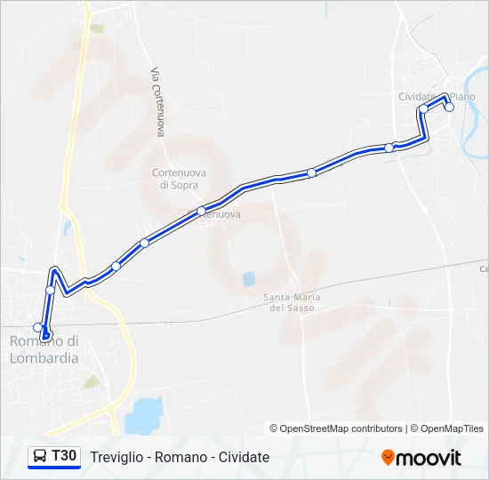 T30 Bus Line Map