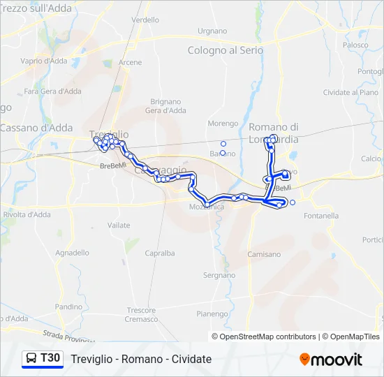 T30 Bus Line Map